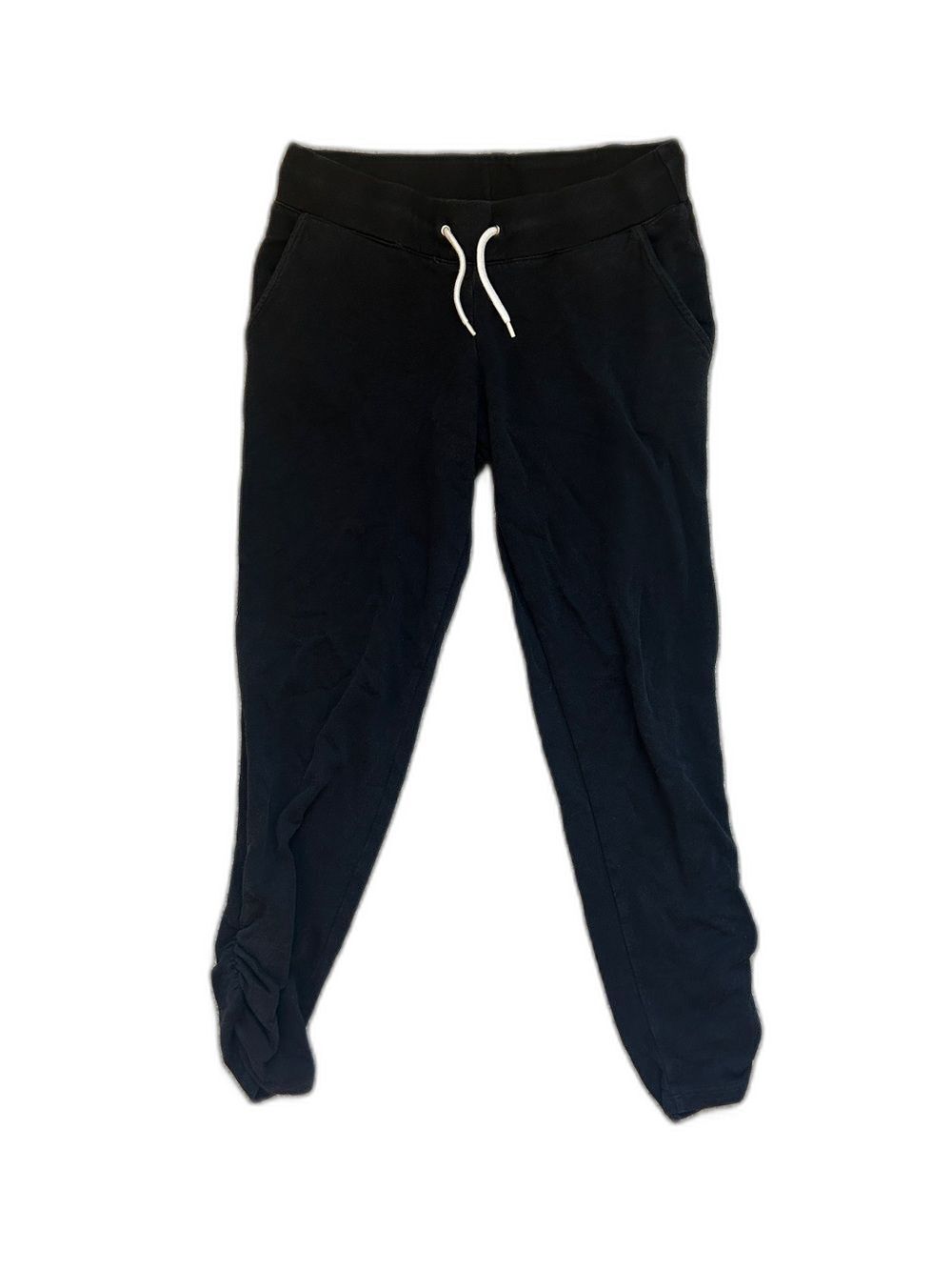 MONROW Black Cotton Tencel Joggers Size S Drawstring Luxury Loungewear